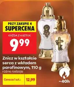Biedronka Znicz w kształcie serca z wkładem parafinowym oferta