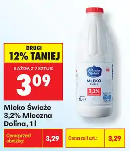 Biedronka Mleko Świeże 3,2% Mleczna Dolina oferta