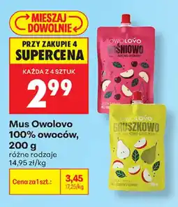 Biedronka Mus Owolovo 100% owoców oferta