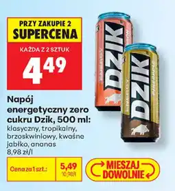 Biedronka Napój energetyczny zero cukru Dzik oferta