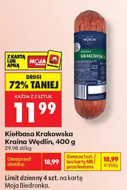 Biedronka Kiełbasa Krakowska Kraina Wędlin oferta