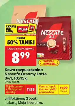 Biedronka Kawa rozpuszczalna Nescafe Creamy Latte oferta