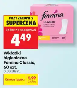 Biedronka Wkładki higieniczne Femina Classic oferta