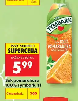 Biedronka Sok pomarańcza 100% Tymbark oferta