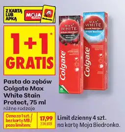 Biedronka Pasta do zębów Colgate Max White Stain Protect oferta