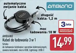 ALDI AMBIAANO Kabel do ładowania 3 w 1 oferta