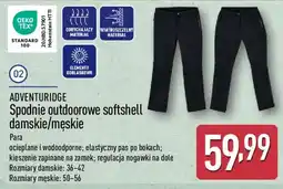 ALDI Adventuridge Spodnie outdoorowe softshell damskie/męskie oferta