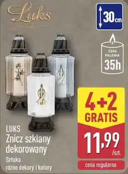 ALDI LUKS Znicz szklany dekorowany oferta