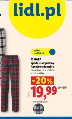 Lidl Spodnie od piżamy flanelowe damskie Esmara oferta