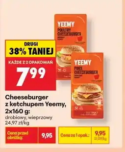 Biedronka Cheeseburger z ketchupem Yeemy wieprzowy 2-pak oferta