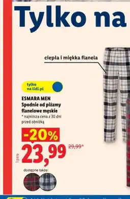 Lidl Spodnie od piżamy flanelowe męskie oferta