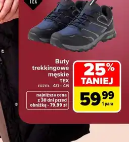Carrefour Buty trekkingowe męskie TEX oferta