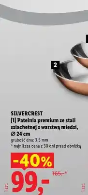 Lidl Patelnia premium ze stali szlachetnej z warstwą miedzi 24 cm Silvercrest oferta