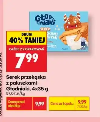 Biedronka Serek przekąska z paluszkami Głodniaki 4-pak oferta