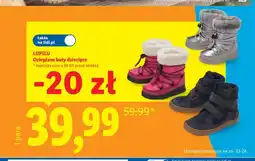 Lidl Ocieplane buty dziecięce Lupilu oferta