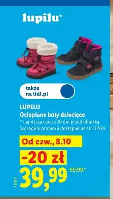 Lidl Ocieplane buty dziecięce Lupilu oferta