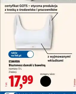 Lidl Biustonosz damski z bawełną Esmara oferta