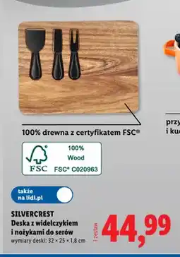 Lidl Deska z widelczykiem i nożykami do serów Silvercrest oferta