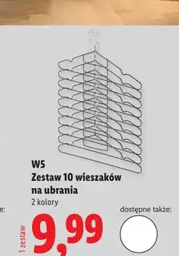 Lidl Zestaw 10 wieszaków na ubrania W5 oferta