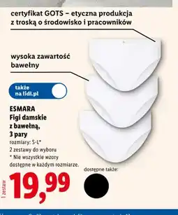 Lidl Figi damskie z bawełną 3-pak Esmara oferta