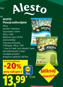 Lidl Pistacje prażone Alesto oferta