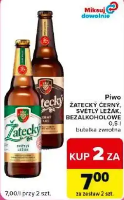 Carrefour Market Piwo Żatecky Černý, Světlý Ležák, Bezalkoholowe oferta