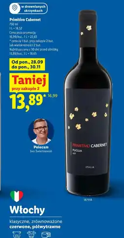 Lidl Wino półwytrawne Primitivo oferta