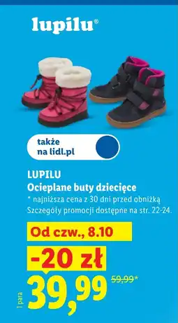 Lidl Buty dziecięce Lupilu oferta