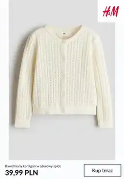 H&M Bawełniany kardigan w ażurowy splot H & M oferta