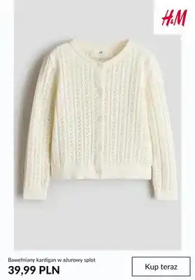 Bawełniany kardigan w ażurowy splot H & M