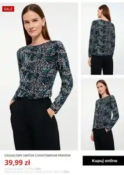 Greenpoint Casualowy sweter z efektownym printem Greenpoint oferta