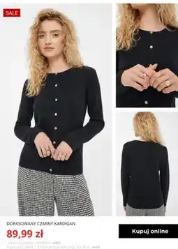 Greenpoint Dopasowany czarny kardigan Greenpoint oferta