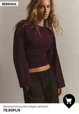 Bershka Marszczona koszulka z długim rękawem Bershka oferta