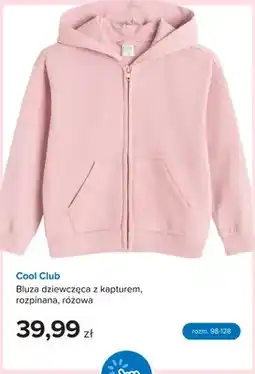 Smyk Bluza dziewczęca z kapturem rozpinana różowa Cool Club oferta