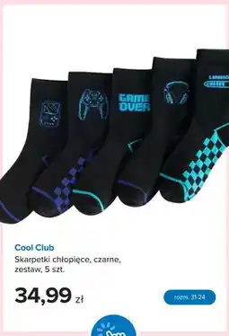 Smyk Skarpetki chłopięce czarne 5-pak Cool Club oferta