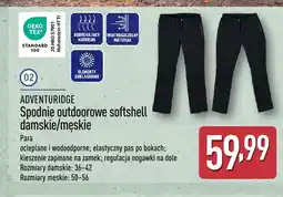 ALDI Spodnie outdoorowe softshell damskie/męskie Adventuridge oferta