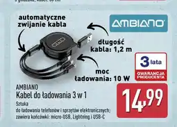 ALDI Kabel do ładowania 3 w 1 Ambiano oferta