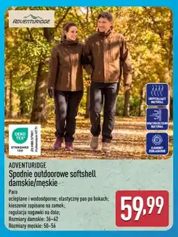 ALDI Spodnie outdoorowe softshell damskie Adventuridge oferta