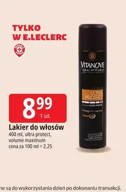 E.Leclerc Lakier do włosów ultra protect volume maximum Vitanove oferta