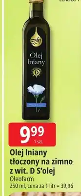 E.Leclerc Olej lniany tłoczony na zimno z wit. D S'olej oferta