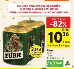 Intermarche Piwo Żubr 4-pak oferta