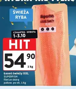 Intermarche Łosoś świeży XXL filet ze skórą SuperFish oferta