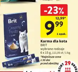 Intermarche Karma dla kota Brit Creamy Treats Liver 6-pak oferta