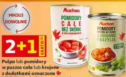 Auchan Pulpa lub pomidory w puszce całe lub krojone z dodatkami Auchan, 400/240 g oferta