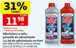 Auchan Udrożniacz w żelu, granulki do udrożniania lub żel do udrożniania rur Kret oferta