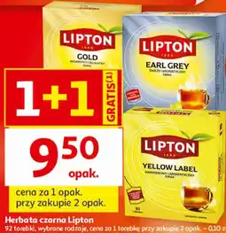 Auchan Herbata czarna Lipton, 92 torebki, wybrane rodzaje oferta