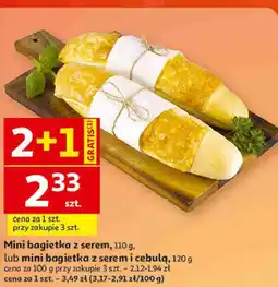 Auchan Mini bagietka z serem lub mini bagietka z serem i cebulą oferta