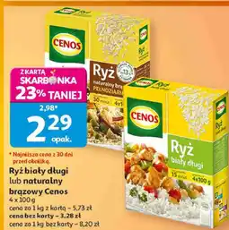 Auchan Ryż biały długi lub naturalny brązowy Cenos oferta