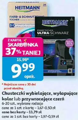 Auchan Chusteczki wybielające, wyłapujące kolor lub przywracające czerń Heitmann oferta