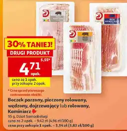 Auchan Boczek parzony, pieczony rolowany, wędzony, dojrzewający lub rolowany Kaminiarz oferta